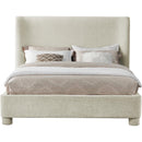 Meridian Penny Cream Chenille Fabric King Bed IMAGE 3