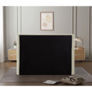 Meridian Penny Cream Chenille Fabric Queen Bed IMAGE 8