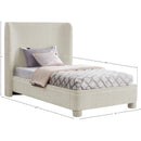 Meridian Penny Cream Chenille Fabric Twin Bed IMAGE 10