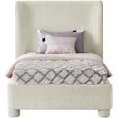 Meridian Penny Cream Chenille Fabric Twin Bed IMAGE 3