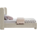 Meridian Penny Cream Chenille Fabric Twin Bed IMAGE 5