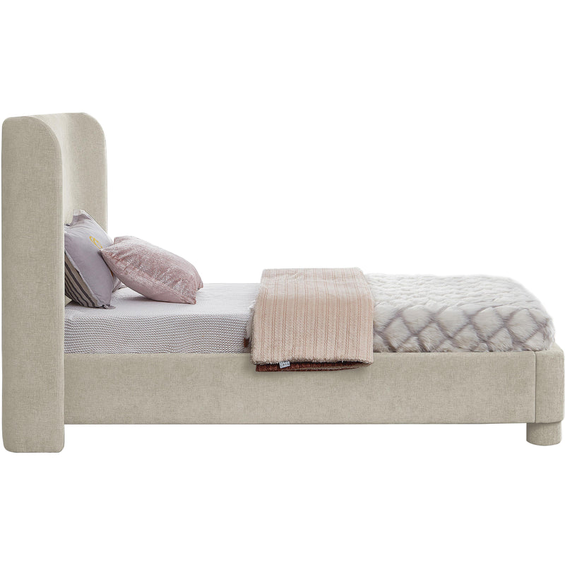 Meridian Penny Cream Chenille Fabric Twin Bed IMAGE 5