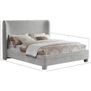 Meridian Penny Light Grey Chenille Fabric Full Bed IMAGE 10