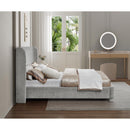 Meridian Penny Light Grey Chenille Fabric Full Bed IMAGE 6