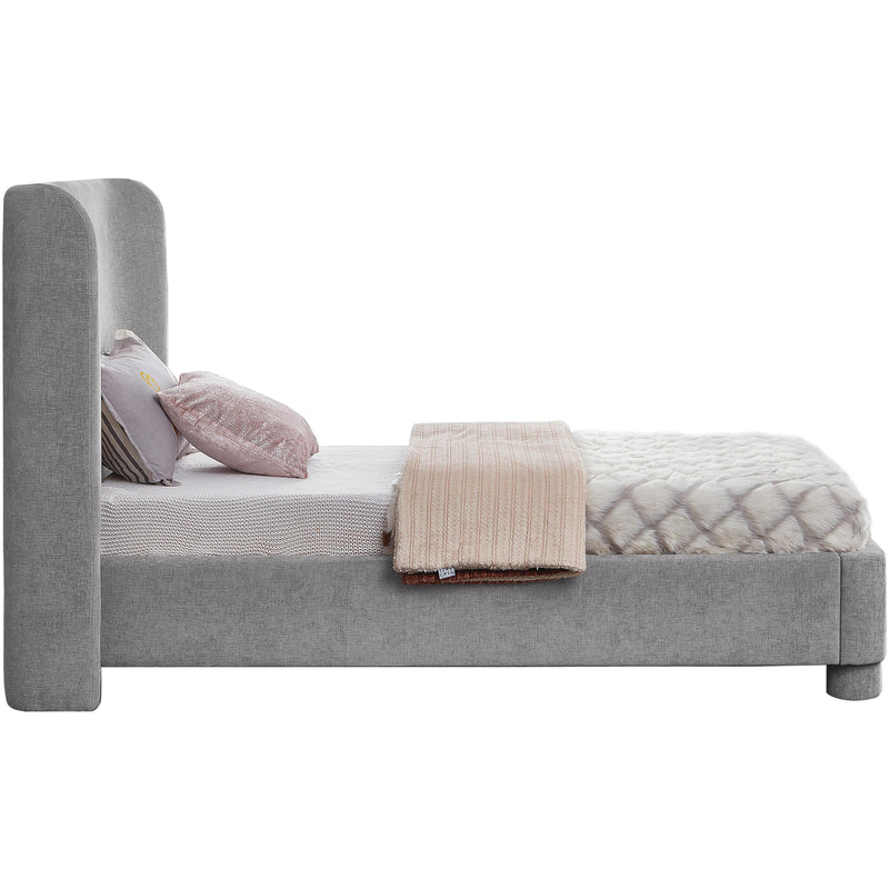 Meridian Penny Light Grey Chenille Fabric Twin Bed IMAGE 5