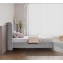 Meridian Penny Light Grey Chenille Fabric Twin Bed IMAGE 6