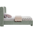 Meridian Penny Mint Green Chenille Fabric Twin Bed IMAGE 5