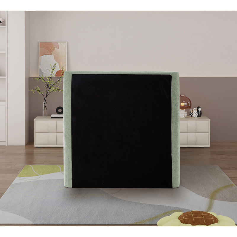 Meridian Penny Mint Green Chenille Fabric Twin Bed IMAGE 8