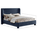 Meridian Penny Navy Chenille Fabric Full Bed IMAGE 10