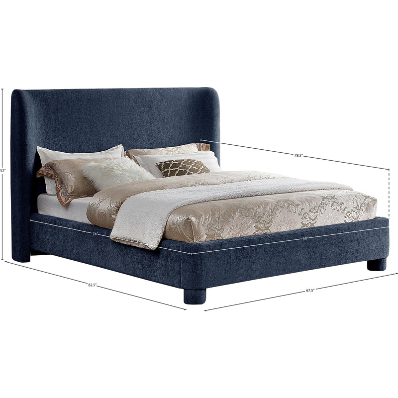 Meridian Penny Navy Chenille Fabric Full Bed IMAGE 10