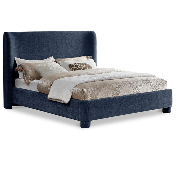 Meridian Penny Navy Chenille Fabric Full Bed IMAGE 1
