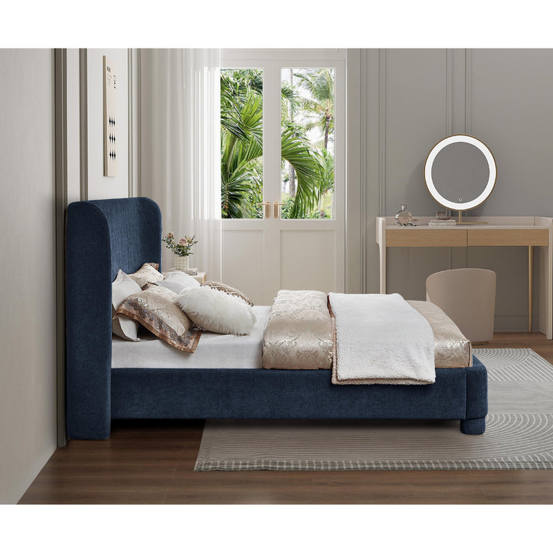 Meridian Penny Navy Chenille Fabric Full Bed IMAGE 6