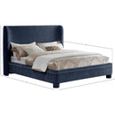 Meridian Penny Navy Chenille Fabric King Bed IMAGE 10