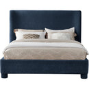Meridian Penny Navy Chenille Fabric King Bed IMAGE 3