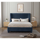Meridian Penny Navy Chenille Fabric King Bed IMAGE 4