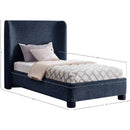 Meridian Penny Navy Chenille Fabric Twin Bed IMAGE 10