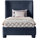 Meridian Penny Navy Chenille Fabric Twin Bed IMAGE 3