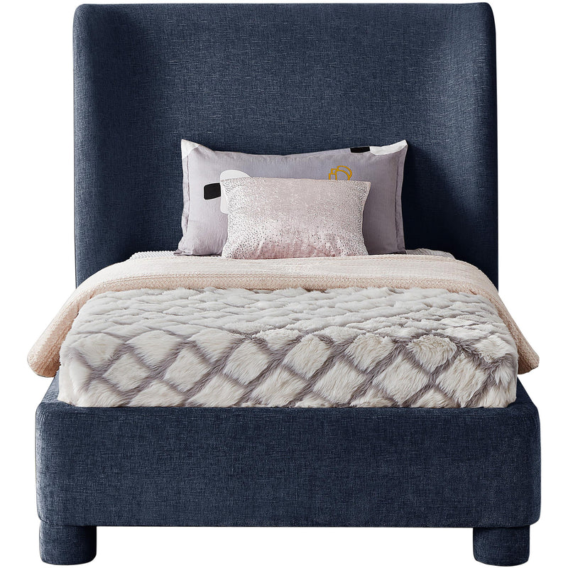 Meridian Penny Navy Chenille Fabric Twin Bed IMAGE 3