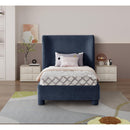 Meridian Penny Navy Chenille Fabric Twin Bed IMAGE 4