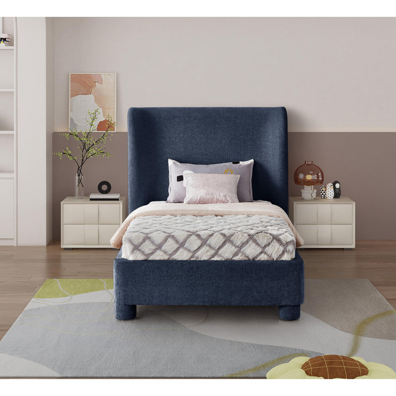 Meridian Penny Navy Chenille Fabric Twin Bed IMAGE 4