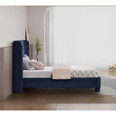 Meridian Penny Navy Chenille Fabric Twin Bed IMAGE 6