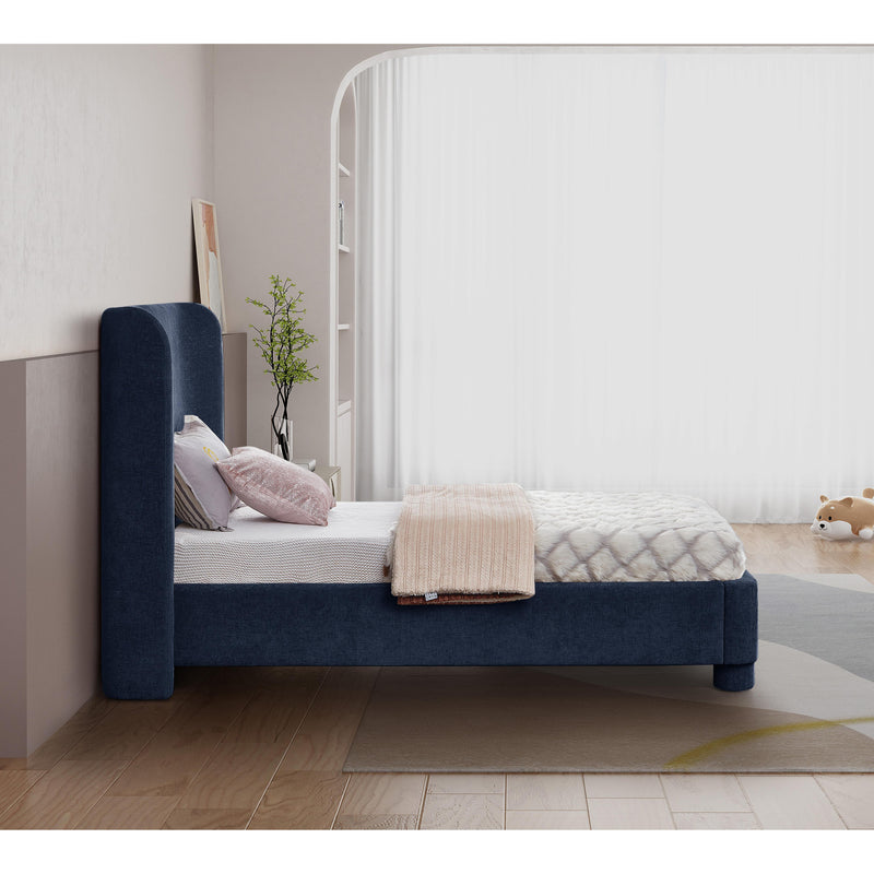Meridian Penny Navy Chenille Fabric Twin Bed IMAGE 6