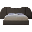 Meridian Everest Brown Boucle Fabric Queen Bed (3 Boxes) IMAGE 3