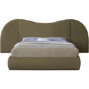 Meridian Everest Olive Green Boucle Fabric Queen Bed (3 Boxes) IMAGE 3