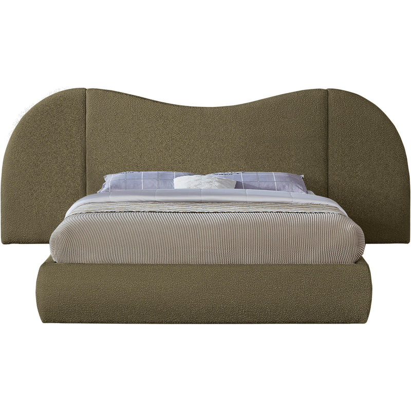 Meridian Everest Olive Green Boucle Fabric Queen Bed (3 Boxes) IMAGE 3