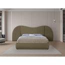Meridian Everest Olive Green Boucle Fabric Queen Bed (3 Boxes) IMAGE 4
