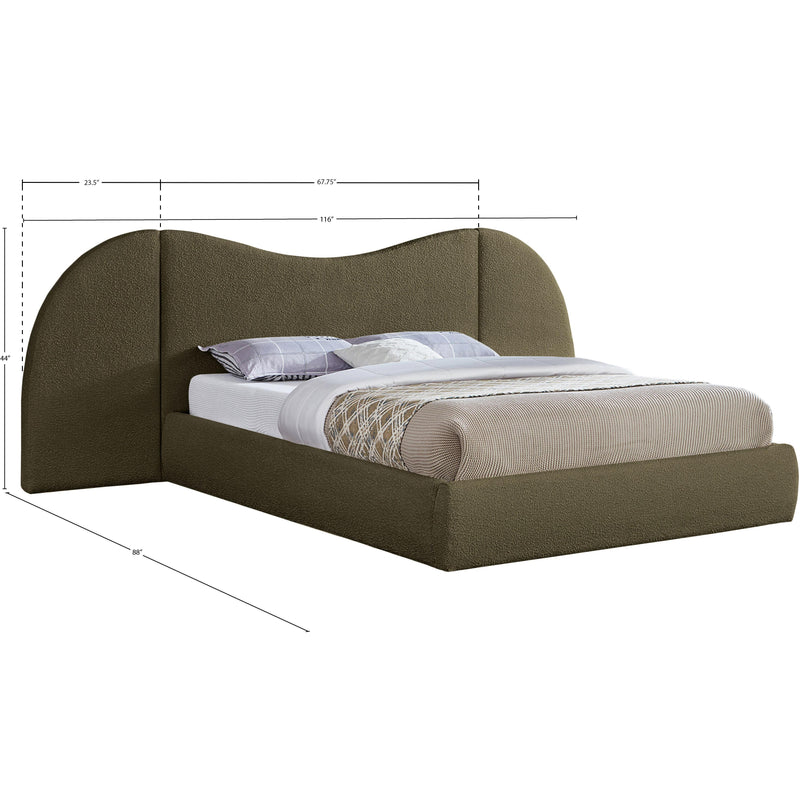 Meridian Everest Olive Green Boucle Fabric Queen Bed (3 Boxes) IMAGE 8