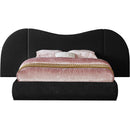 Meridian Everest Black Linen Textured Fabric Queen Bed (3 Boxes) IMAGE 3