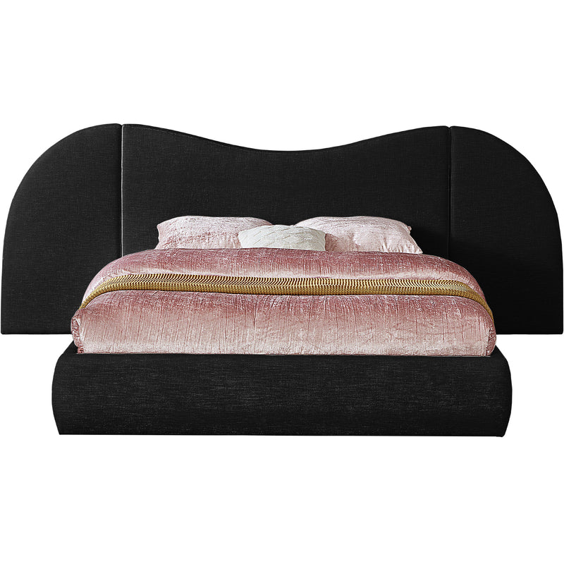 Meridian Everest Black Linen Textured Fabric Queen Bed (3 Boxes) IMAGE 3