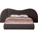 Meridian Everest Brown Linen Textured Fabric Queen Bed (3 Boxes) IMAGE 3