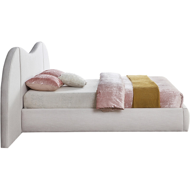 Meridian Everest Cream Linen Textured Fabric King Bed (3 Boxes) IMAGE 5