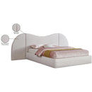 Meridian Everest Cream Linen Textured Fabric King Bed (3 Boxes) IMAGE 8