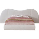 Meridian Everest Cream Linen Textured Fabric Queen Bed (3 Boxes) IMAGE 3