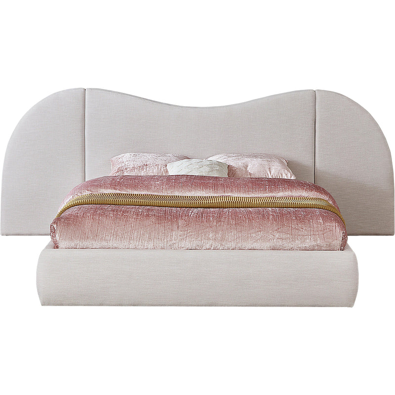 Meridian Everest Cream Linen Textured Fabric Queen Bed (3 Boxes) IMAGE 3