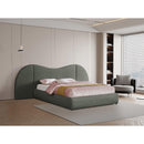 Meridian Everest Olive Green Linen Textured Fabric King Bed (3 Boxes) IMAGE 2