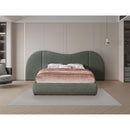 Meridian Everest Olive Green Linen Textured Fabric King Bed (3 Boxes) IMAGE 4