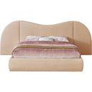 Meridian Everest Tan Linen Textured Fabric King Bed (3 Boxes) IMAGE 3