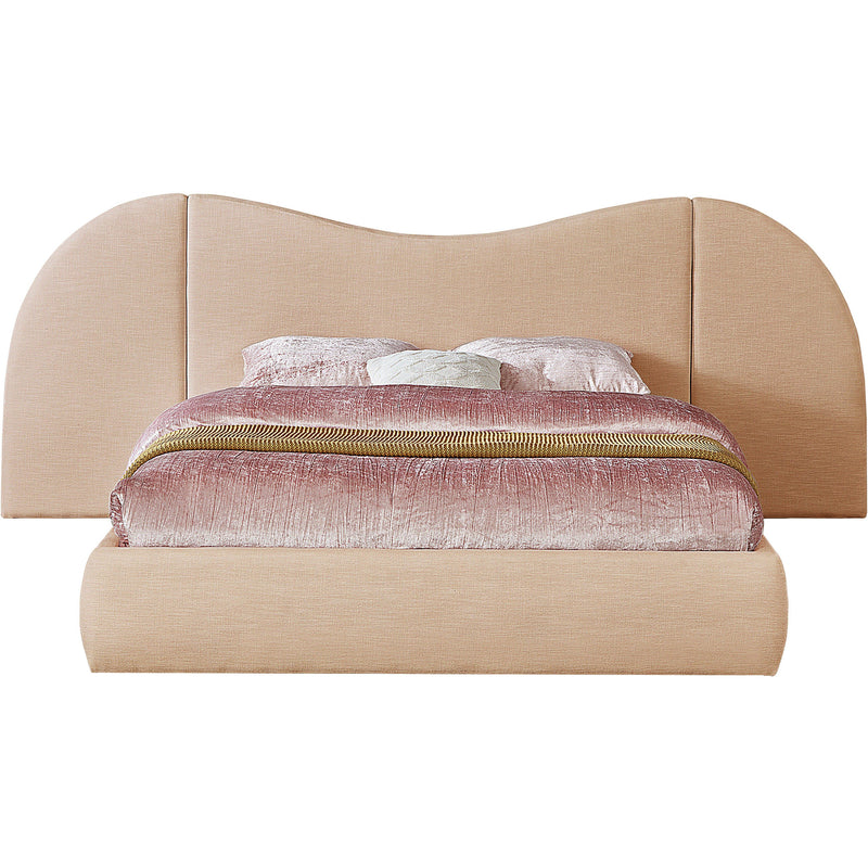 Meridian Everest Tan Linen Textured Fabric King Bed (3 Boxes) IMAGE 3