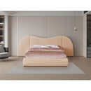 Meridian Everest Tan Linen Textured Fabric Queen Bed (3 Boxes) IMAGE 4