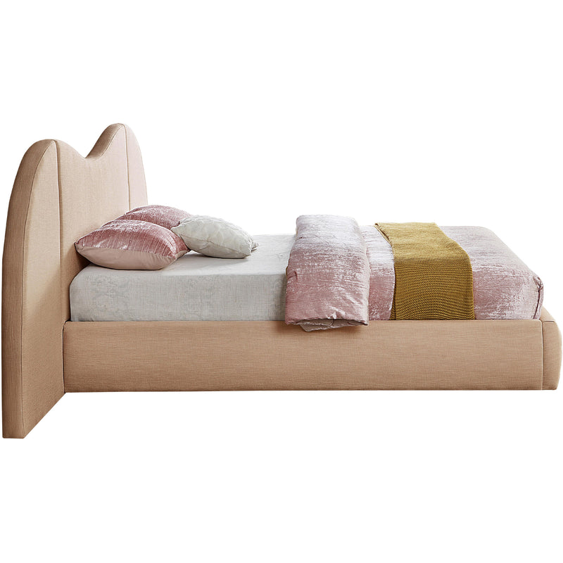 Meridian Everest Tan Linen Textured Fabric Queen Bed (3 Boxes) IMAGE 5