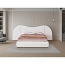 Meridian Everest White Linen Textured Fabric King Bed (3 Boxes) IMAGE 4