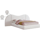 Meridian Everest White Linen Textured Fabric King Bed (3 Boxes) IMAGE 8