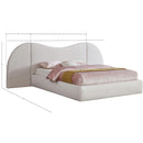 Meridian Everest White Linen Textured Fabric King Bed (3 Boxes) IMAGE 9