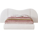 Meridian Everest White Linen Textured Fabric Queen Bed (3 Boxes) IMAGE 3