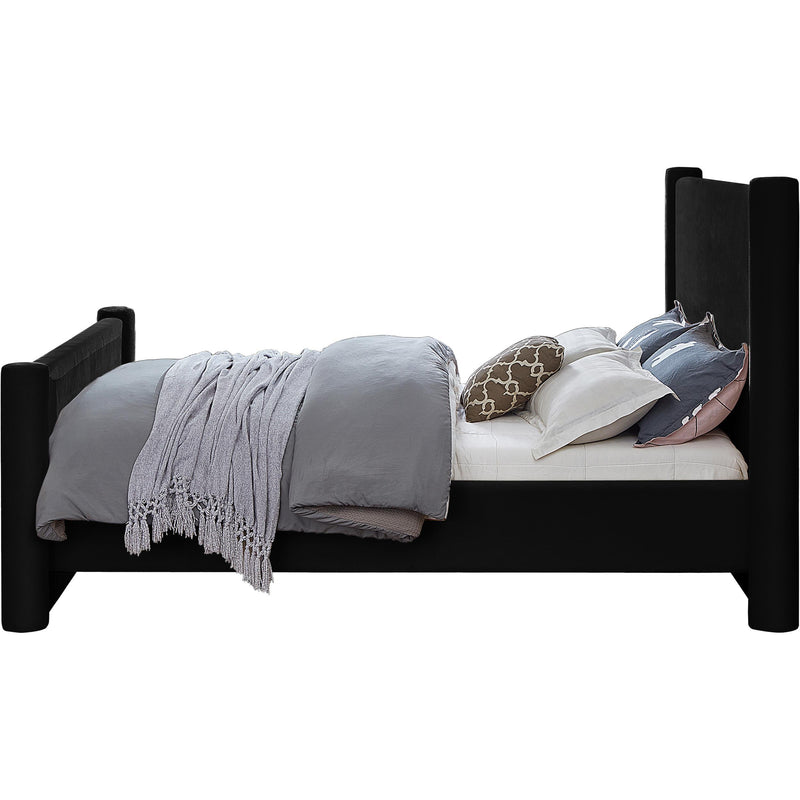 Meridian Elias Black Velvet Full Bed IMAGE 5