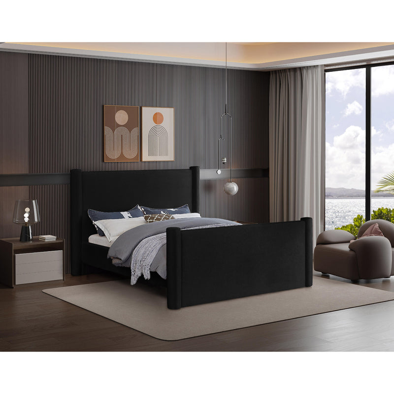 Meridian Elias Black Velvet King Bed IMAGE 2